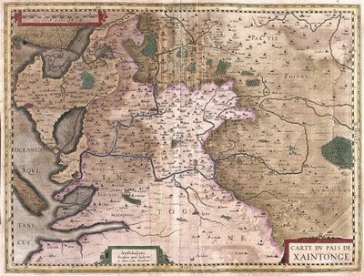 サントンジュとラ・ロシェルとイル・オレロン、フランス（エングレーヴィング 作： Gerardus Mercator