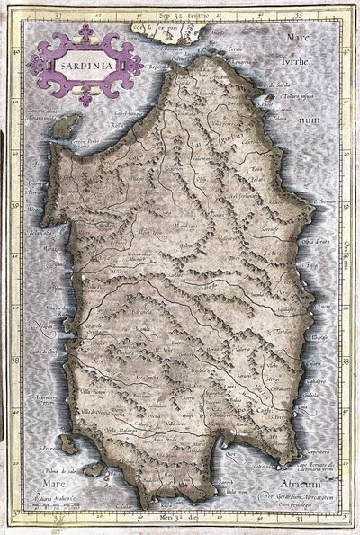 イタリア・サルデーニャ島（彫刻 作： Gerardus Mercator