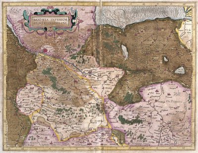 ドイツのザクセン州とメクレンブルク州（彫刻 作： Gerardus Mercator