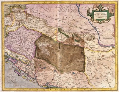 スクラヴォニア、クロアチア、ボスニア、ダルマチア（彫刻 作： Gerardus Mercator
