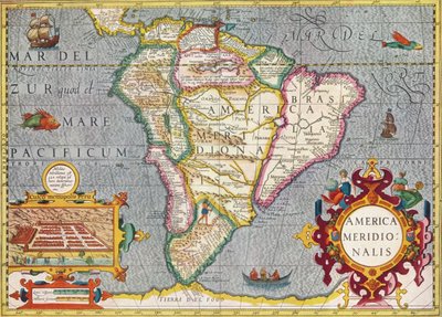 南アメリカアメリカメリディオナリス：ジェラルダスメルカトル図書、1633年、1936年 作： Gerardus Mercator