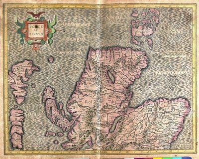 イギリス、南スコットランド 作： Gerardus Mercator