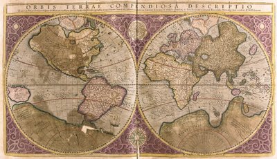 地球儀（彫刻 作： Gerardus Mercator