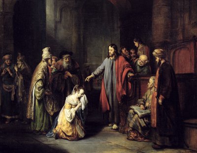キリストと姦淫、1653年 作： Gerbrand van den Eeckhout