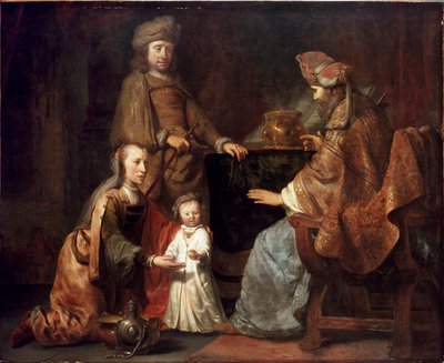 ハンナがエリに連れてきたサミュエルの幼児、1660年代初頭 作： Gerbrand van den Eeckhout