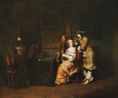 エレガントな会社のトランプのインテリア、1650年代頃 作： Gerbrandt van den Eeckhout