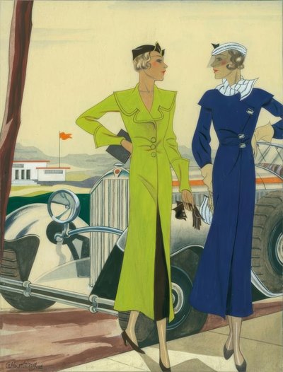 1932年の女性のファッション-カーコート- Gerd Hartung 作： Gerd Hartung
