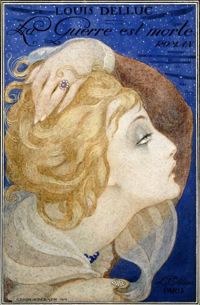 ルイ・ドゥリュックの「La GuerreestMorte」のブックカバーデザイン 作： Gerda Marie Frederike Wegener