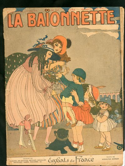 La Baionnette "の表紙、風刺的なカラーリング 作： Gerda Marie Frederike Wegener