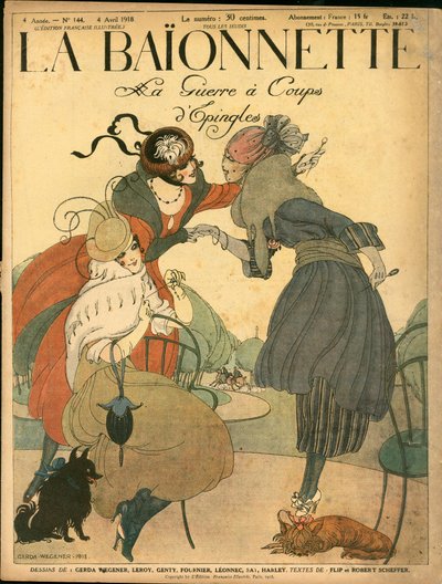 La Baionnette "の表紙、風刺的なカラーリング 作： Gerda Marie Frederike Wegener