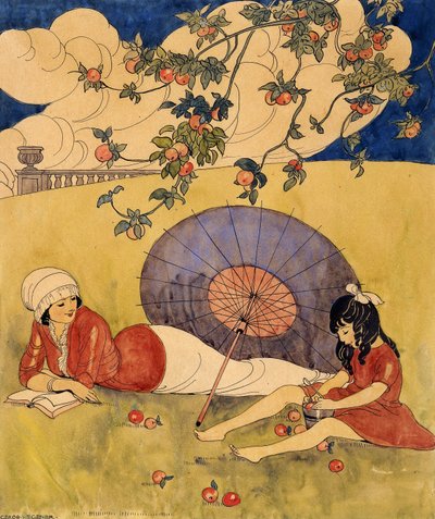 果樹園で 作： Gerda Marie Frederike Wegener