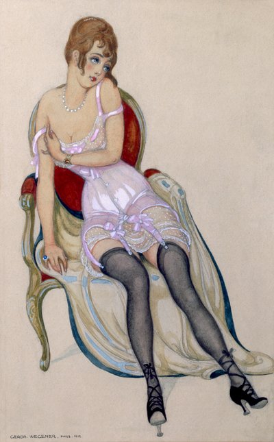 下着姿の女性 作： Gerda Marie Frederike Wegener