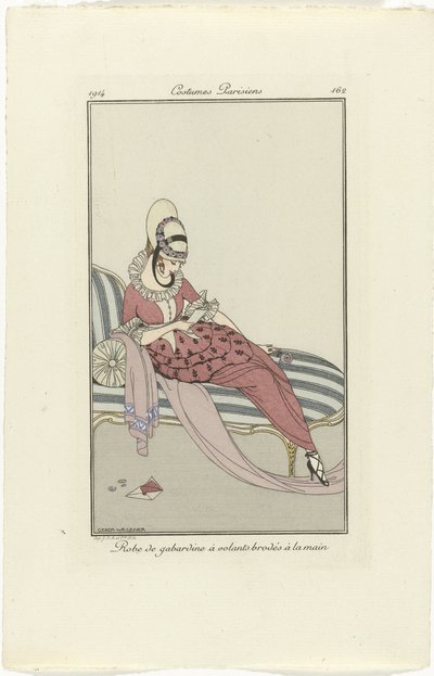 Journal des Dames et des Modes、パリの衣装、1914年、No. 162: Gabardin (...) 作： Gerda Wegener