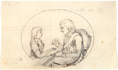 フレデリック皇太子と皇太子 (Chr. VIII) は故ソフィー・フレデリック皇太子妃の肖像を示しています 作： Gerhard Ludvig Lahde