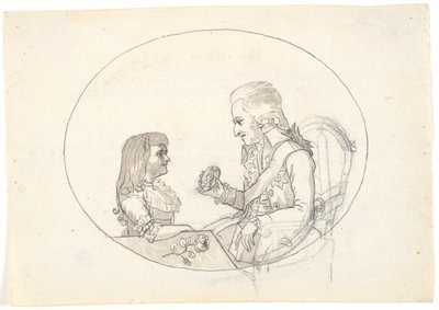 フレデリック皇太子と皇太子 (Chr. VIII) は故ソフィー・フレデリック皇太子妃の肖像を示しています 作： Gerhard Ludvig Lahde