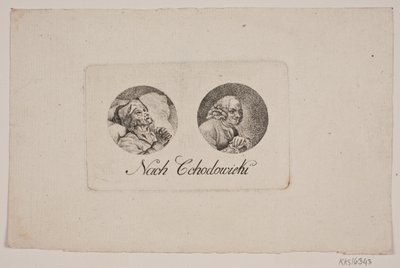 2 つのトンドの肖像画のある葉 作： Gerhard Ludvig Lahde