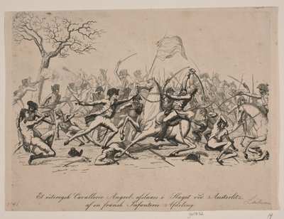 アウステルリッツの戦いでオーストリアの騎兵隊の攻撃が撃退される 作： Gerhard Ludvig Lahde