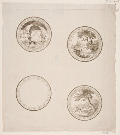 ラ・フォンテーヌの寓話の 4 つのビネット 作： Gerhard Ludvig Lahde