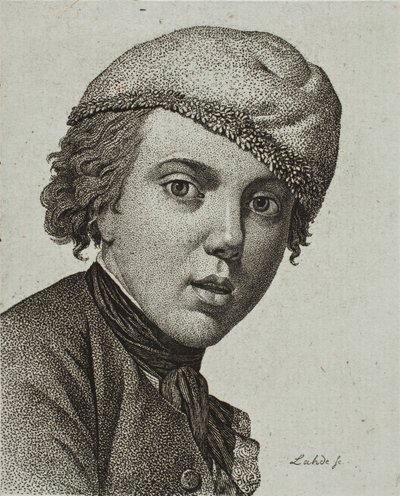 Jens Juel、1767 年の Juel の自画像の後 作： Gerhard Ludvig Lahde