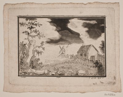 家と工場のある風景 作： Gerhard Ludvig Lahde