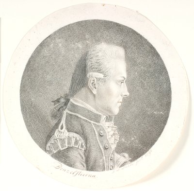 スウェーデンの海軍士官、ラース・ベンゼルストジャーン (1759-1808) の肖像画。 バスト画像。 右側のプロフィール 作： Gerhard Ludvig Lahde