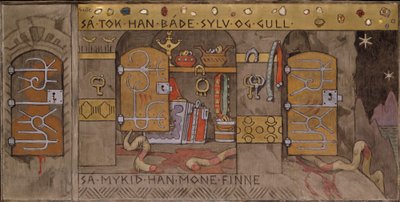 オースムンドが銀メダルと金メダルを持ち帰る 作： Gerhard Munthe