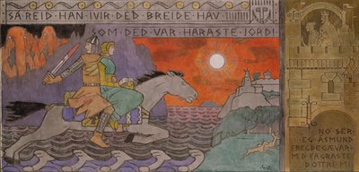 オースムンドとプリンセスが家に帰る 作： Gerhard Munthe