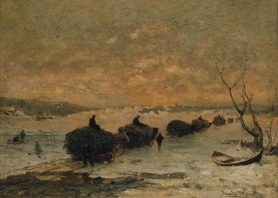 冬の終わり、氷の上で干し草を運転 作： Gerhard Peter Frantz Vilhelm Munthe