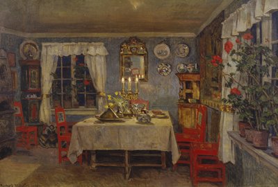 アーティストのリビングルームのインテリア 作： Gerhard Peter Frantz Vilhelm Munthe