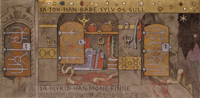 Åsmundがシルバーとゴールドを持ち帰る 作： Gerhard Peter Frantz Vilhelm Munthe