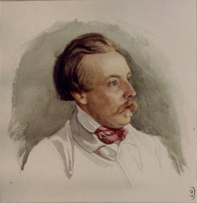 画家アレクサンダー・フォン・コッツェビューの肖像 1815-1889、1840年代 作： Gerhard Wilhelm Reutern von