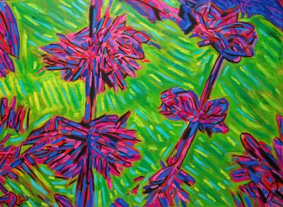 抽象的な空想の花、2021年（キャンバスに油彩） 作： Gerhardt Isringhaus