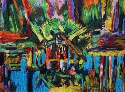 Estuario Abstracto.2018（キャンバスに油彩） 作： Gerhardt Isringhaus