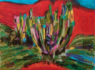 Saguaro Spirit, 2018, キャンバスに油彩 作： Gerhardt Isringhaus