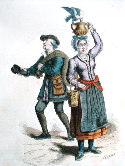 ミルク売りと靴売り（カラー印刷） 作： Gerlier (after)