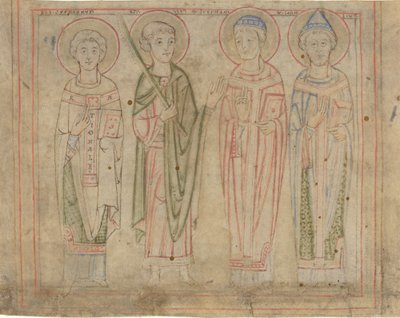 聖キプロス、ヴィート、ステファン、コルネリウス 作： German 12th Century