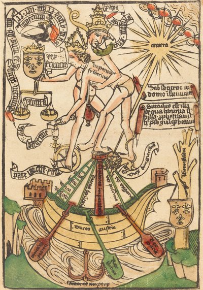 教皇パウロ二世と皇帝フリードリヒ三世の会合の寓話 作： German 15th Century