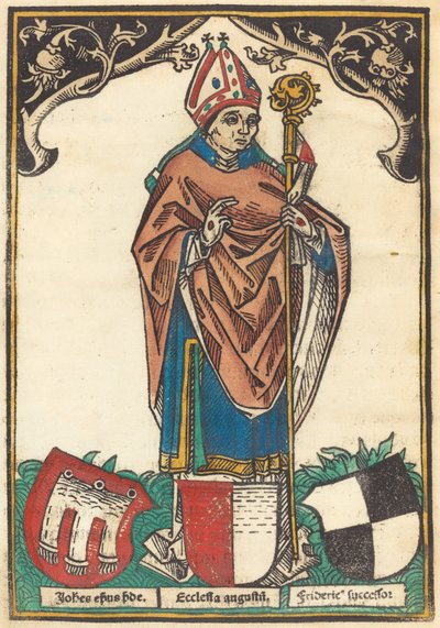3 つの紋章を持つアウグスブルクの司教 作： German 15th Century