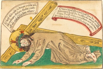 十字架の重みで倒れるキリスト 作： German 15th Century