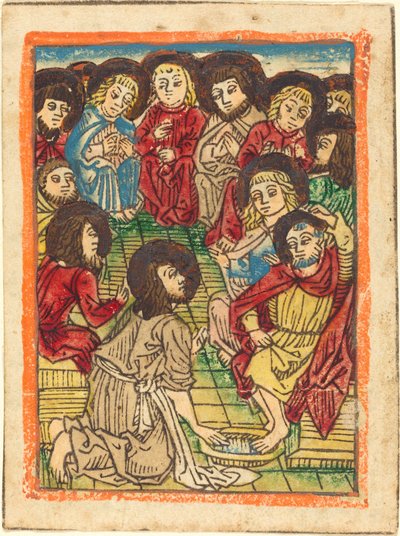 使徒たちの足を洗うキリスト 作： German 15th Century