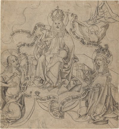 父なる神にとりなすキリストとマリア 作： German 15th Century