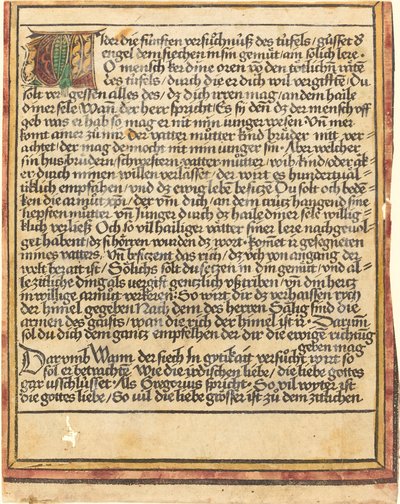 強欲に対する勧め 作： German 15th Century