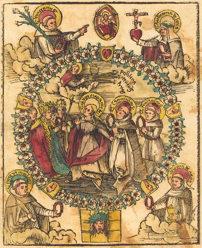 聖人とロザリオのマドンナ 作： German 15th Century
