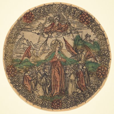 バラの花輪のマドンナ 作： German 15th Century