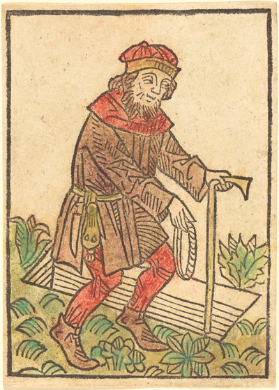 墓に向かって歩く男 作： German 15th Century