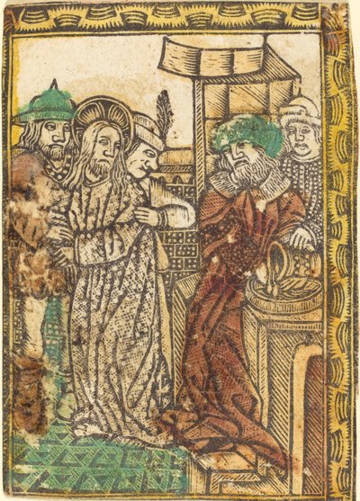 手を洗うピラト 作： German 15th Century