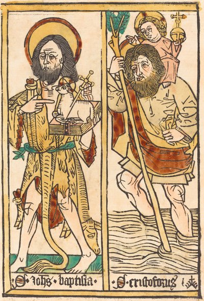 洗礼者聖ヨハネと聖クリストファー 作： German 15th Century