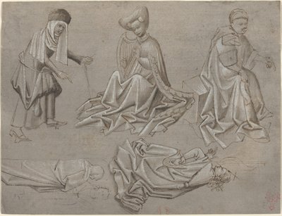 6つの数字のための習作（モデルブックのシート）[直訳] 作： German 15th Century