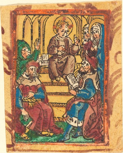 神殿の十二歳のイエス 作： German 15th Century