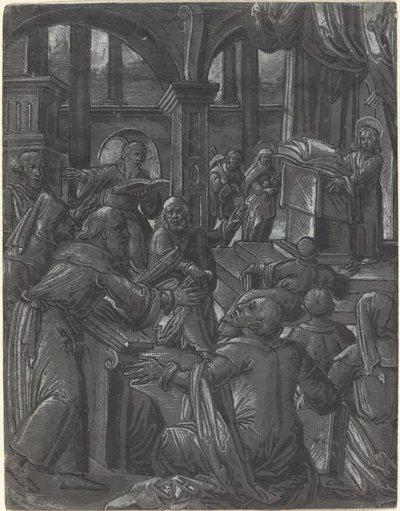 医者と論争するキリスト 作： German 16th Century